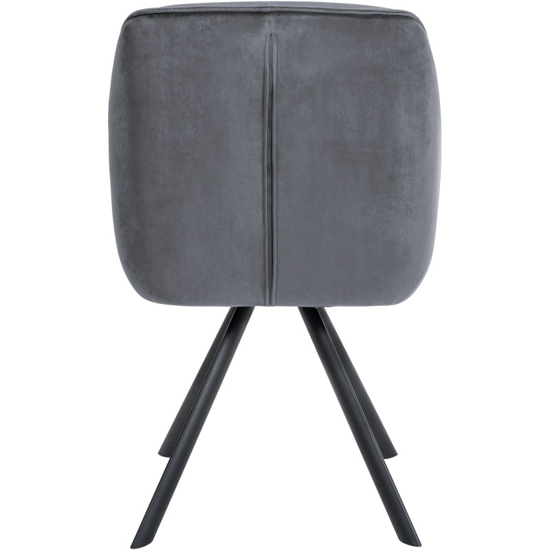 Fauteuil Russell, velours, gris foncé