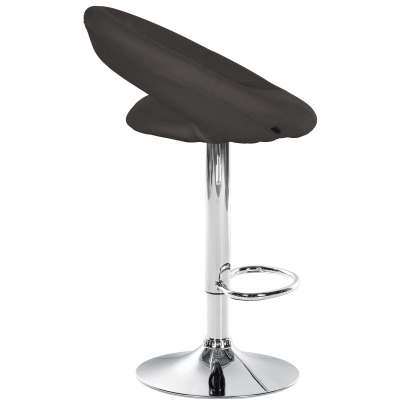 Lot de 2 tabourets de bar Olinda en tissu chromé gris foncé