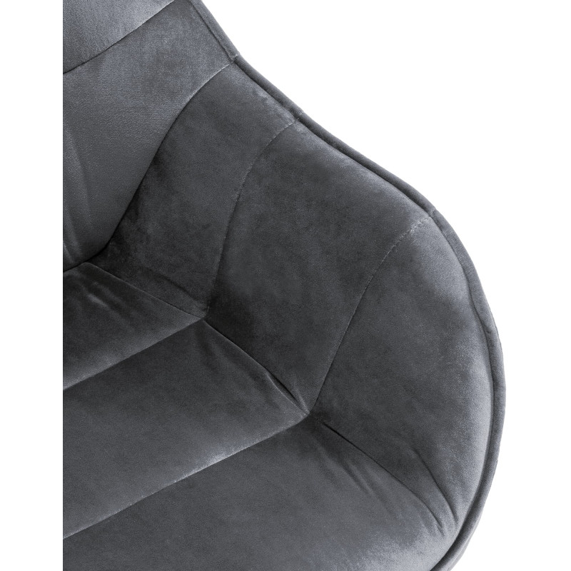 Fauteuil Russell, velours, gris foncé