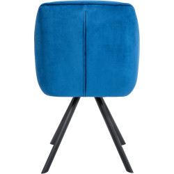Fauteuil Russell, velours, bleu