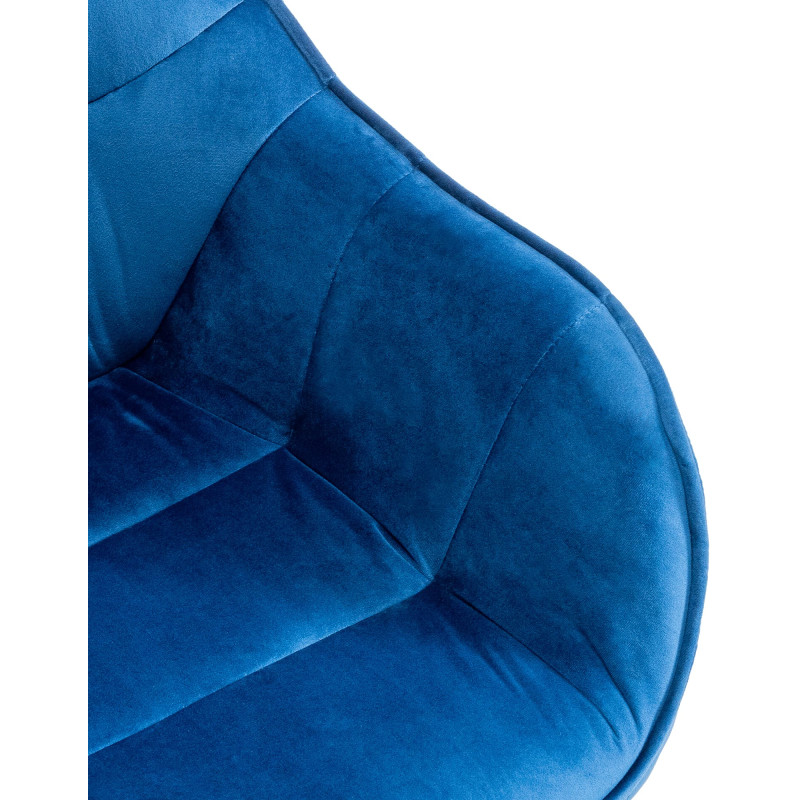 Fauteuil Russell, velours, bleu