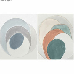 Cadre DKD Home Decor Moderne Cercles 80 x 3,7 x 100 cm (2 Unités)
