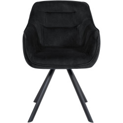 Fauteuil Russell, velours, noir