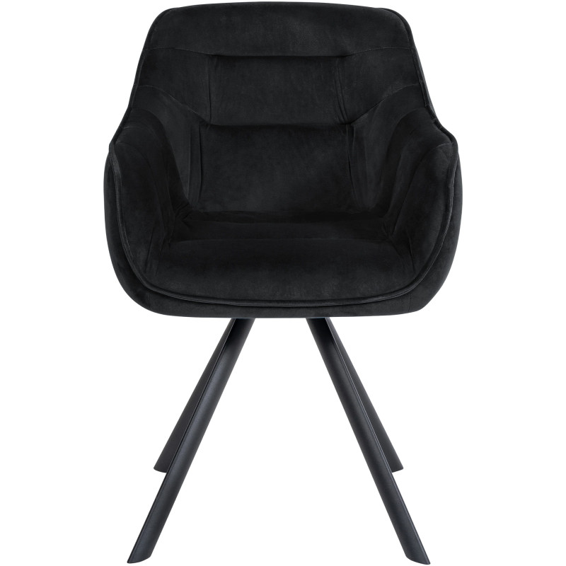 Fauteuil Russell, velours, noir