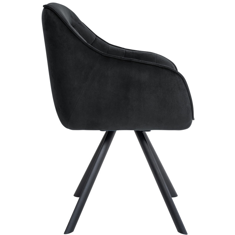 Fauteuil Russell, velours, noir