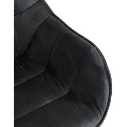 Fauteuil Russell, velours, noir