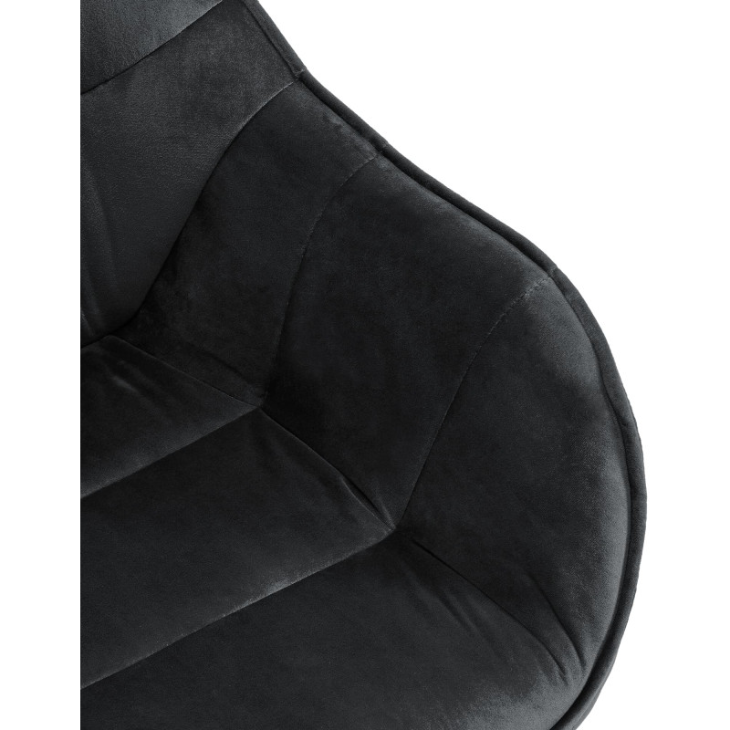 Fauteuil Russell, velours, noir