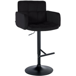 Tabouret de bar Los Angeles velours noir noir