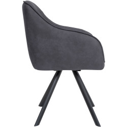 Chaise noire vintage Russell