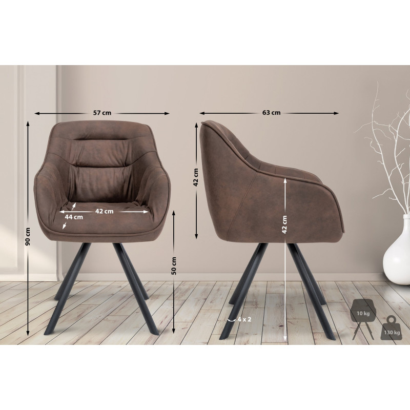 Chaise marron vintage Russell