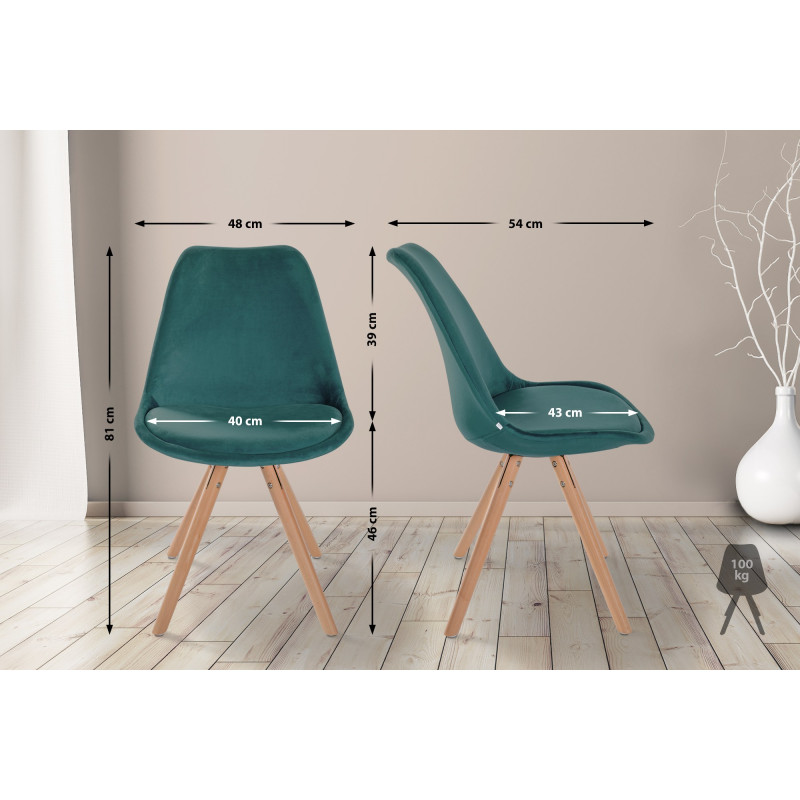 Fauteuil Sofia, en velours, rond, vert