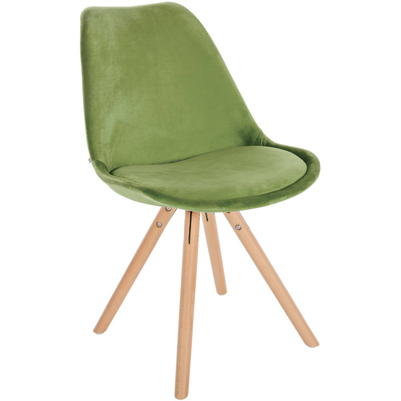 Fauteuil Sofia, en velours, rond, vert clair
