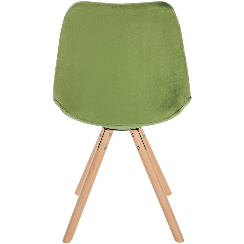 Fauteuil Sofia, en velours, rond, vert clair