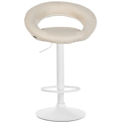 Lot de 2 tabourets de bar Olinda en tissu crème