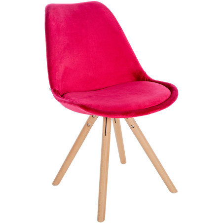 Fauteuil Sofia, en velours, rond, rouge