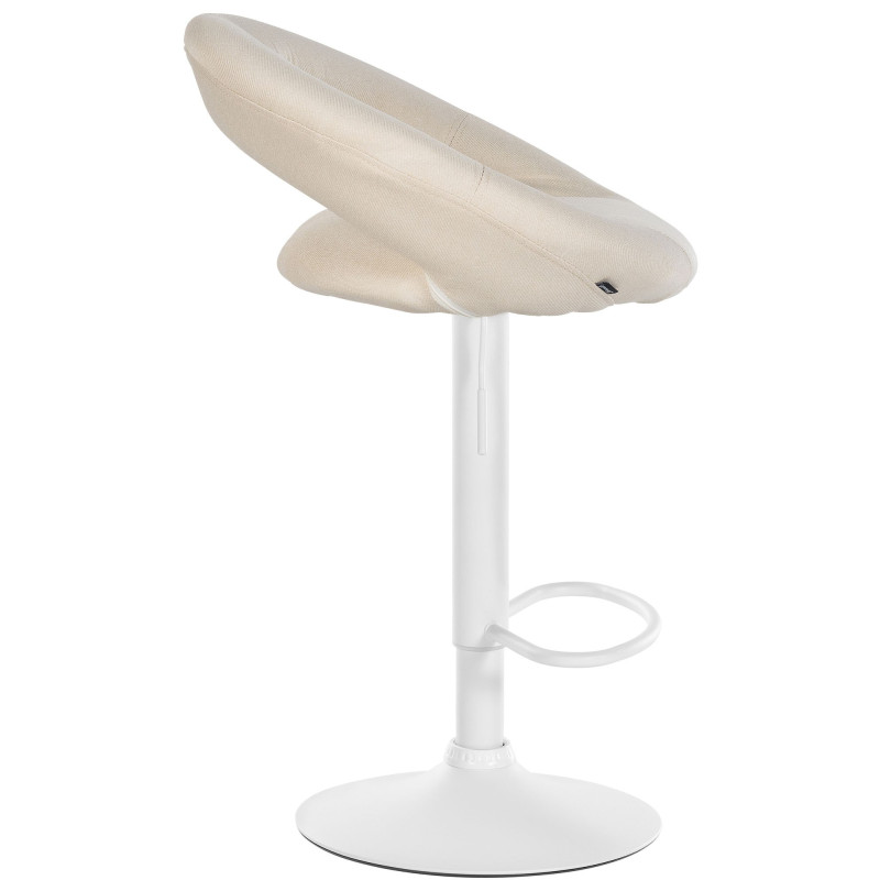 Lot de 2 tabourets de bar Olinda en tissu crème