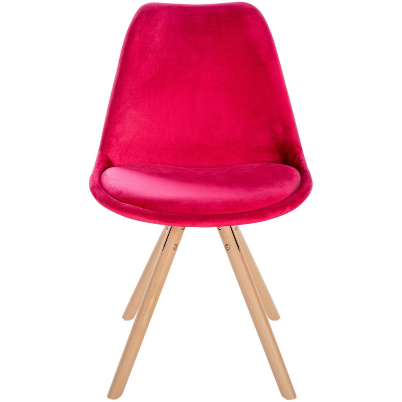 Fauteuil Sofia, en velours, rond, rouge