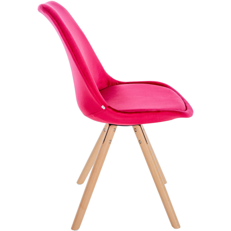 Fauteuil Sofia, en velours, rond, rouge