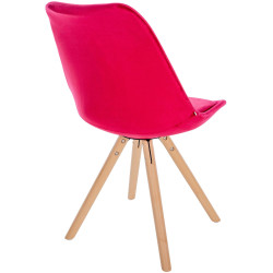 Fauteuil Sofia, en velours, rond, rouge