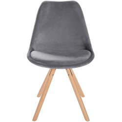 Fauteuil Sofia, en velours, rond, gris