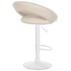 Lot de 2 tabourets de bar Olinda en tissu crème