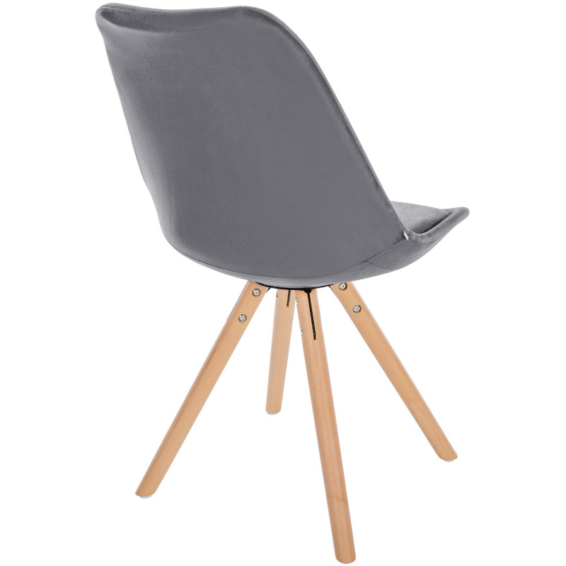 Fauteuil Sofia, en velours, rond, gris