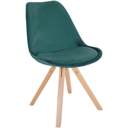 Fauteuil Sofia, velours, carré, vert