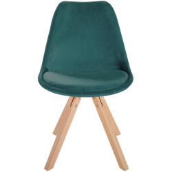 Fauteuil Sofia, velours, carré, vert