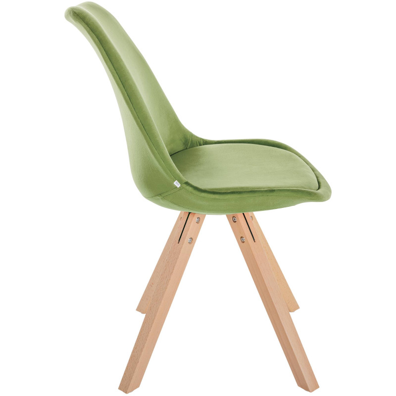 Fauteuil Sofia, en velours, carré, vert clair