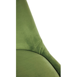 Fauteuil Sofia, en velours, carré, vert clair