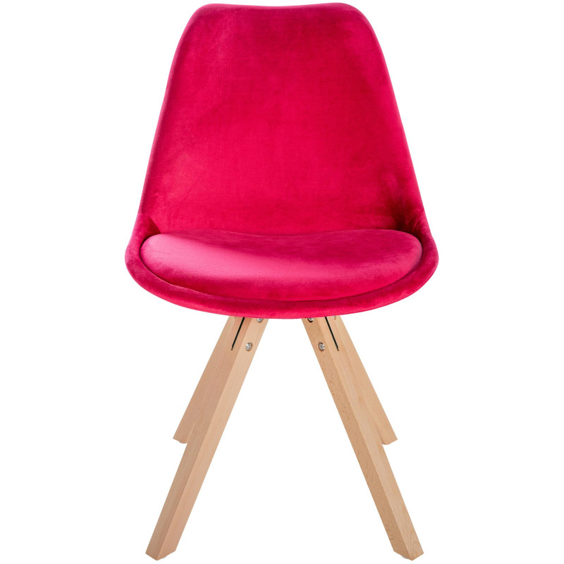 Fauteuil Sofia, velours, carré, rouge