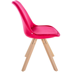 Fauteuil Sofia, velours, carré, rouge