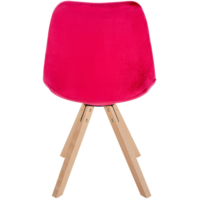 Fauteuil Sofia, velours, carré, rouge