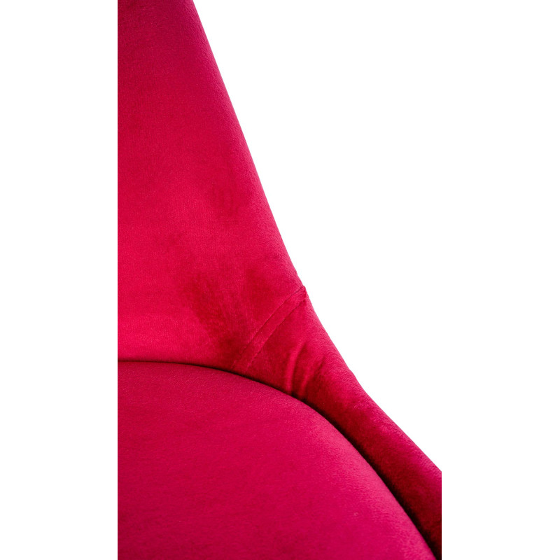 Fauteuil Sofia, velours, carré, rouge