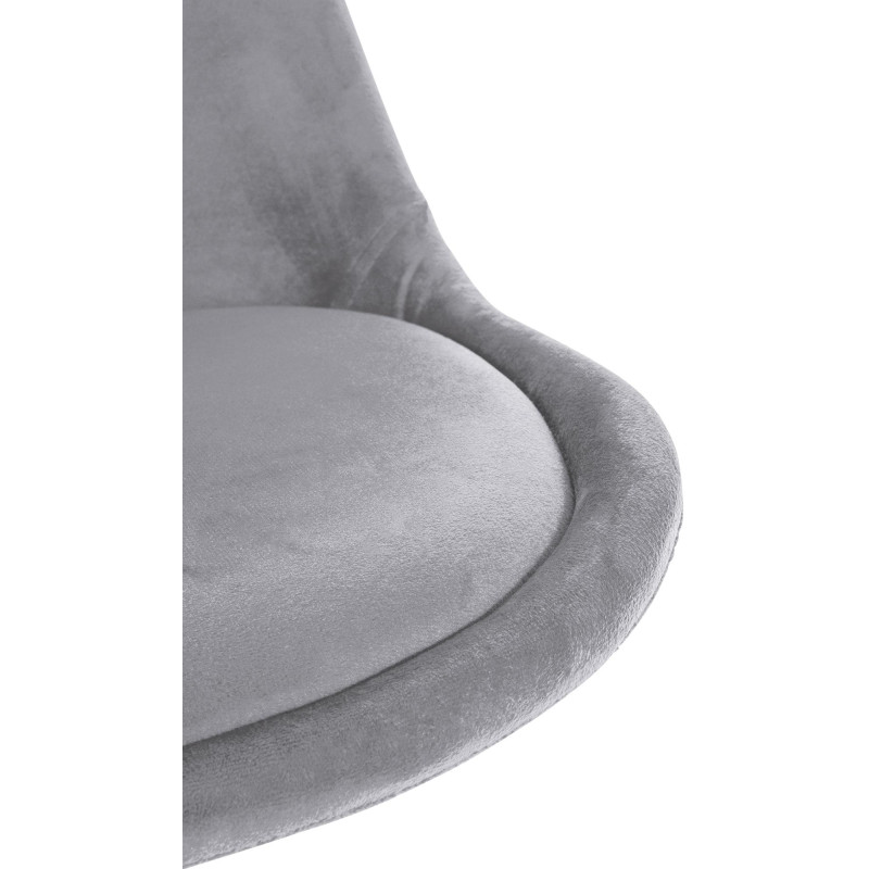 Fauteuil Sofia, velours, carré, gris clair