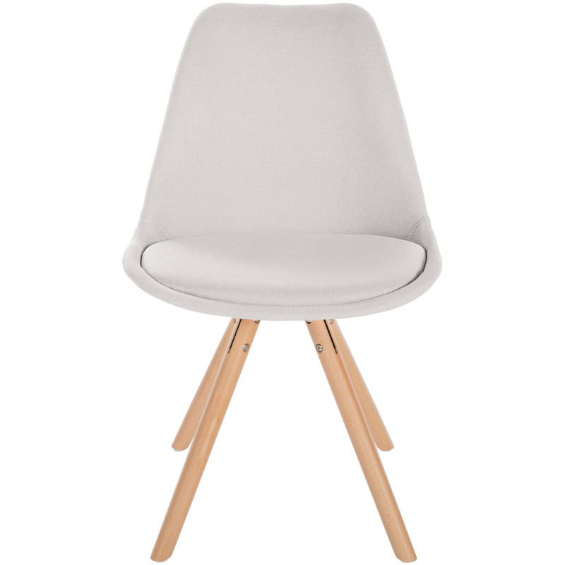 Chaise Sofia, ronde, tissu couleur crème