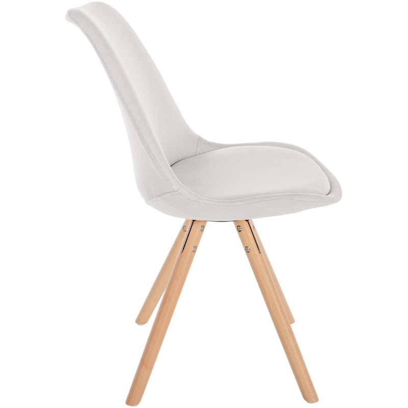Chaise Sofia, ronde, tissu couleur crème
