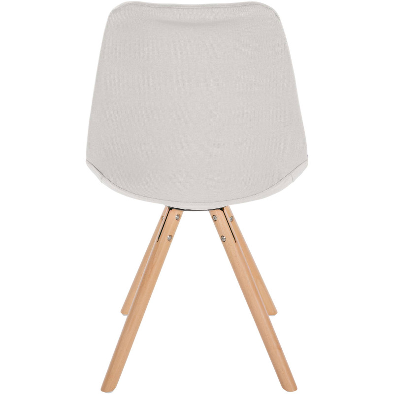 Chaise Sofia, ronde, tissu couleur crème