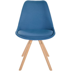 Chaise Sofia, en tissu, ronde, bleue