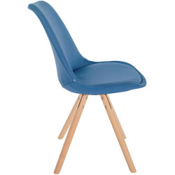 Chaise Sofia, en tissu, ronde, bleue