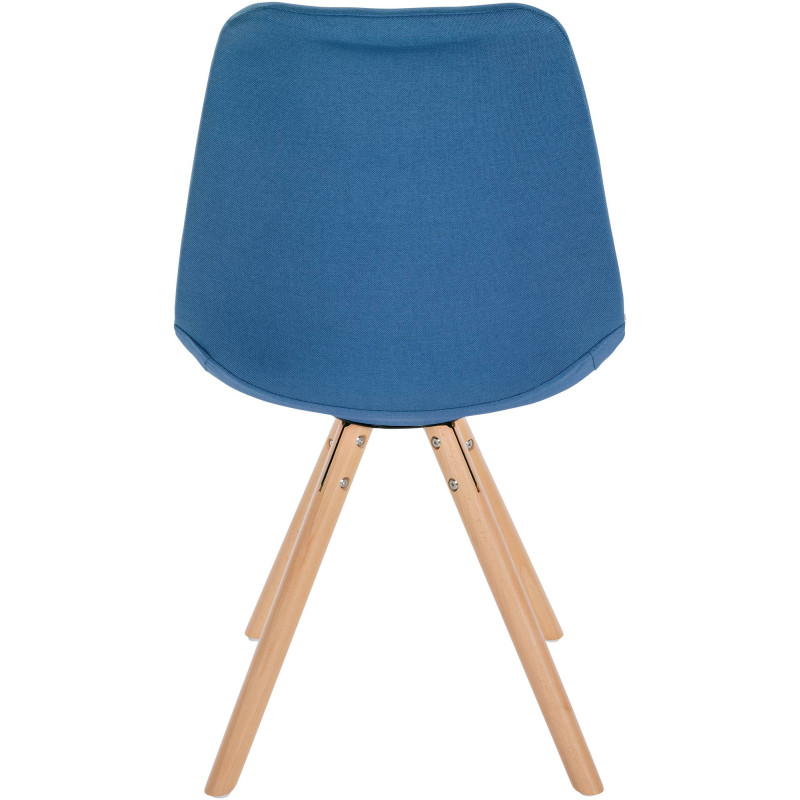 Chaise Sofia, en tissu, ronde, bleue