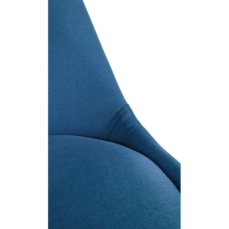 Chaise Sofia, en tissu, ronde, bleue