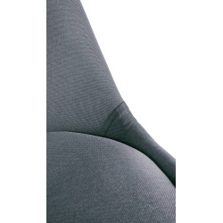 Fauteuil Sofia, tissu, rond, gris clair