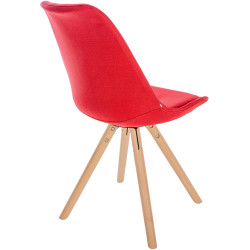Chaise Sofia, ronde, tissu rouge