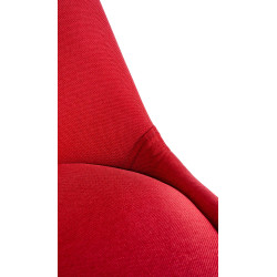 Chaise Sofia, ronde, tissu rouge