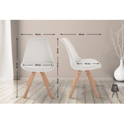 Chaise Sofia, tissu Square, crème