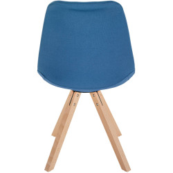 Chaise Sofia, tissu, carrée, bleue