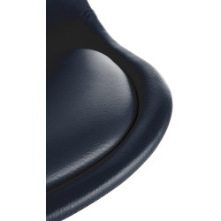 Fauteuil Sofia, en similicuir, rond, noir