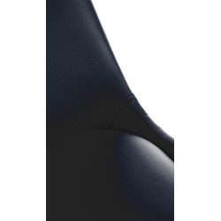 Fauteuil Sofia, en similicuir, rond, noir