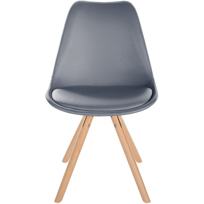 Fauteuil Sofia, en similicuir, rond, gris